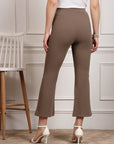 Brown Women Mid Rise Bootcut Trousers