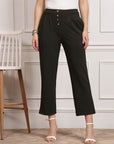 Women Pleated Mid Rise Trousers