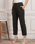 Women Pleated Mid Rise Trousers