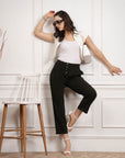 Women Pleated Mid Rise Trousers