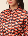 CINK Coral Print Shirt Dress