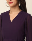 CINK Purple A-Line Midi Dress