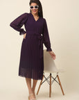 CINK Purple A-Line Midi Dress