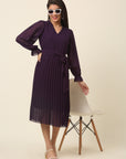 CINK Purple A-Line Midi Dress
