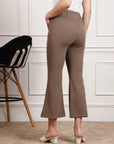 Women Brown Mid Rise Bootcut Trousers