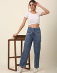 Women Blue Mid-Rise Stretchable Light Fade Cotton Jeans