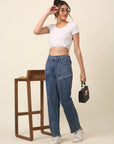 Women Blue Mid-Rise Stretchable Cotton Jeans