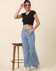 Women Blue Mid-Rise Stretchable Cotton Jeans