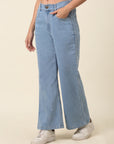 Women Blue Mid-Rise Stretchable Cotton Jeans