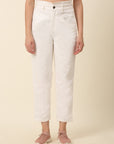 Women White Stretchable Regular Fit Mid-Rise Cotton Jeans