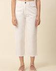 Women White Regular Fit, Mid-Rise Stretchable Cotton Jeans