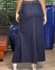 Blue A-Line Maxi Denim Skirt