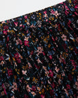 CINK Black Floral Printed Accordion Pleats Midi Flared Skirt
