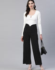 Women Black Solid Trousers