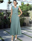 V-Neck Sleeveless Co-Ords sea Green