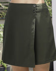 Solid Front-Flat Mini Skorts olive