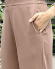 V-Neck Coat With Trousers Co-Ords brown