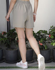 Solid Front-Flat Mini Skorts beige