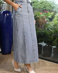 A-Line Maxi Skirt light-blue - CINK