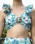 Printed Top With Trousers Co-Ord Set blue