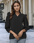 Black Solid Regular top