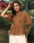 Solid Brown regular top