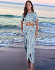 Blue Printed top with Skirt Co-Ords set