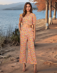Orange Printed Top With Palazzo Co-Ords Set