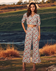 Red Printed Top With Palazzo Co-Ords Set