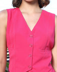 V-Neck Sleeveless Co-Ords pink