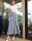 A-Line Maxi Skirt light-blue