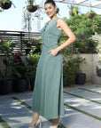 V-Neck Sleeveless Co-Ords sea Green