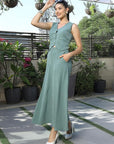 V-Neck Sleeveless Co-Ords sea Green