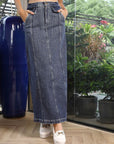 A-Line Maxi Skirt blue - CINK