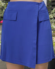 Solid Straight Mini Skorts blue