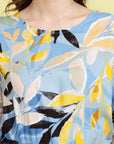 Blue Abstract Printed Top & Trouser