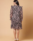 Pink Animal Printed A-Line Dress