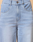 Women Blue Heavy Fade Cotton Denim Jeans