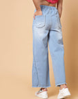 Women Blue Heavy Fade Mid-Rise Clean Look Cotton Jeans