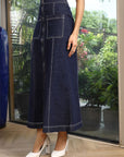 A-Line Mid Rise Maxi Skirts blue - CINK