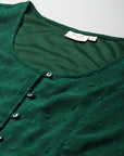 CINK Green Buttoned Top Style Crop Top