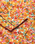 Orange Floral Printed Casual Buttoned Top