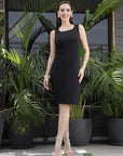 Round Neck Sleeveless Dress black