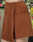 Solid Straight Mini Skorts brown