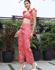 Printed Top With Trousers Co-Ord Set pink