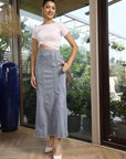 A-Line Maxi Skirt light-blue - CINK
