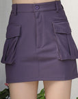 Solid A-Line Mini Skirt purple