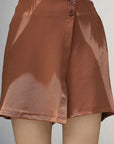 Solid Front-Flat Mini Skorts brown