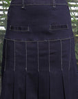 V Neck Cotton Top With Skirt Co-Ords blue