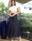 A-Line Maxi Skirt blue - CINK